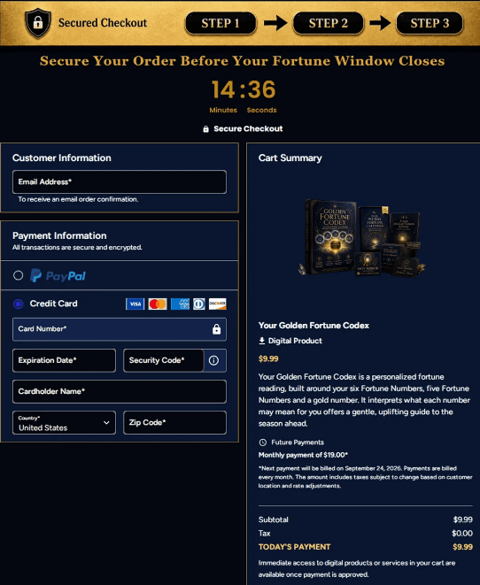 Scratch ofF Fortune CHECKOUT PAGE